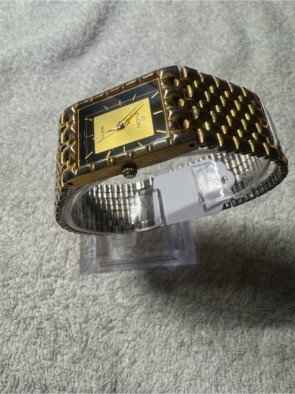 Elgin Men's Gold-Tone Rectangular Dress Watch - Picture 4 of 6